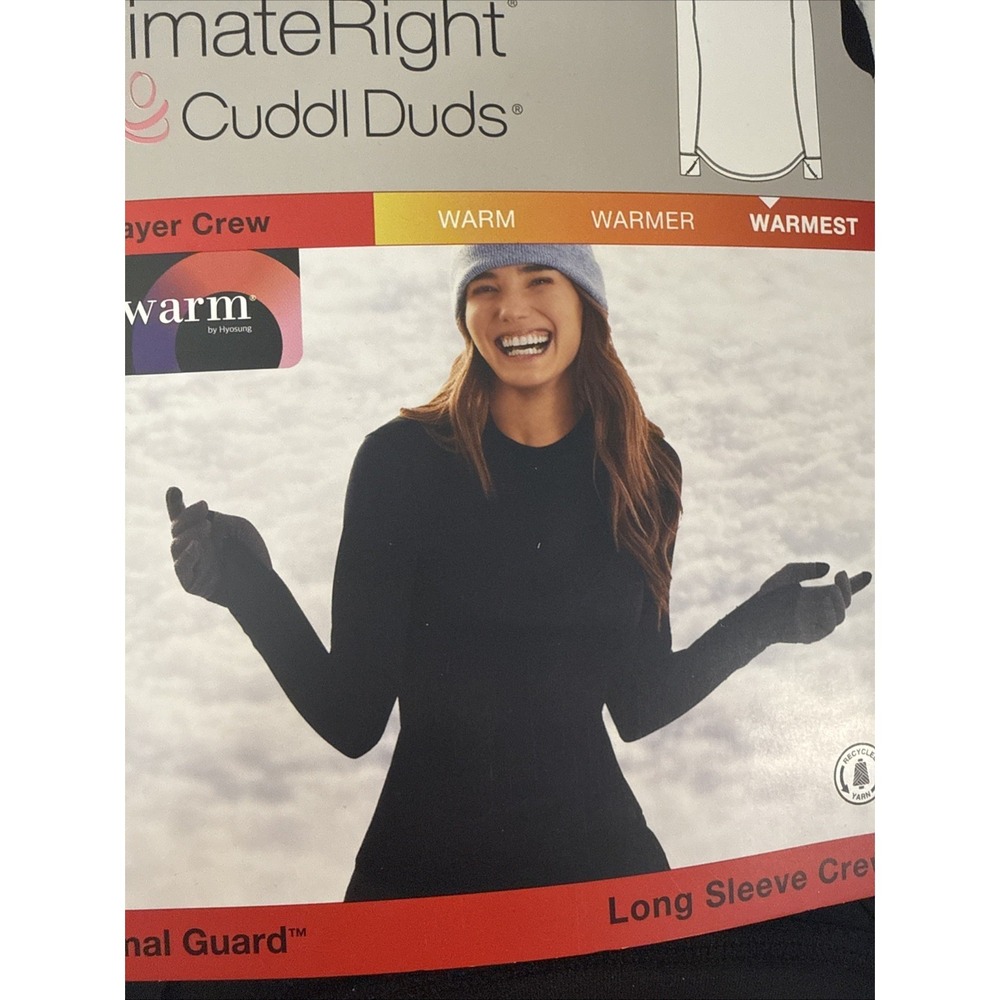ClimateRight Cuddl Duds Women's‎ Sz M Long Sleeve Crew Thermal Guard Top Warmest